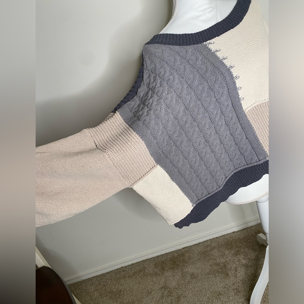 Pol Patchwork Tie-Back Swing Sweater - image 3